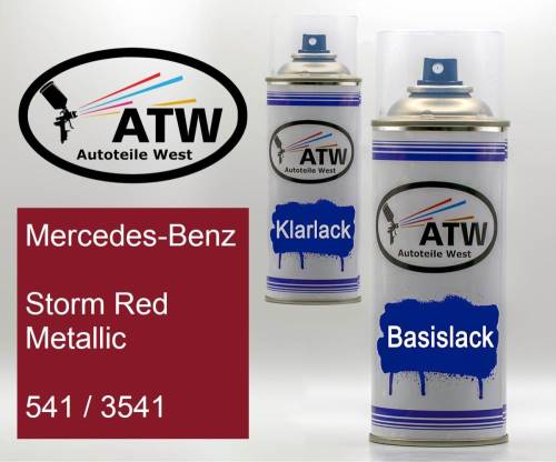 Mercedes-Benz, Storm Red Metallic, 541 / 3541: 400ml Sprühdose + 400ml Klarlack - Set, von ATW Autoteile West.